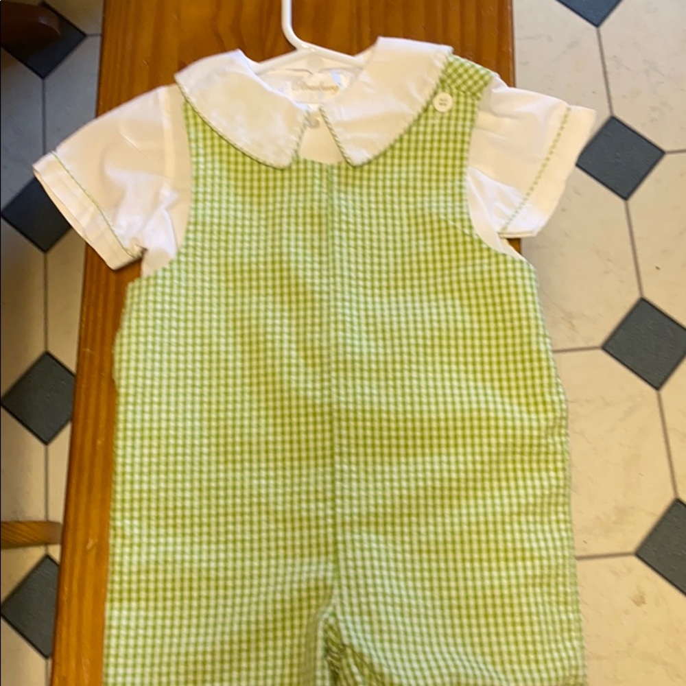 Strasburg green and white checkered jumper
